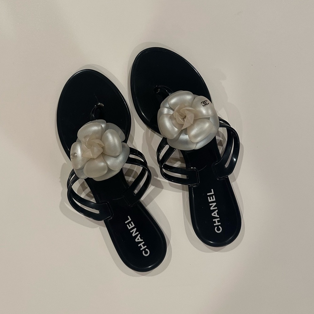 Chanel Camellia Flower Rubber Sandal